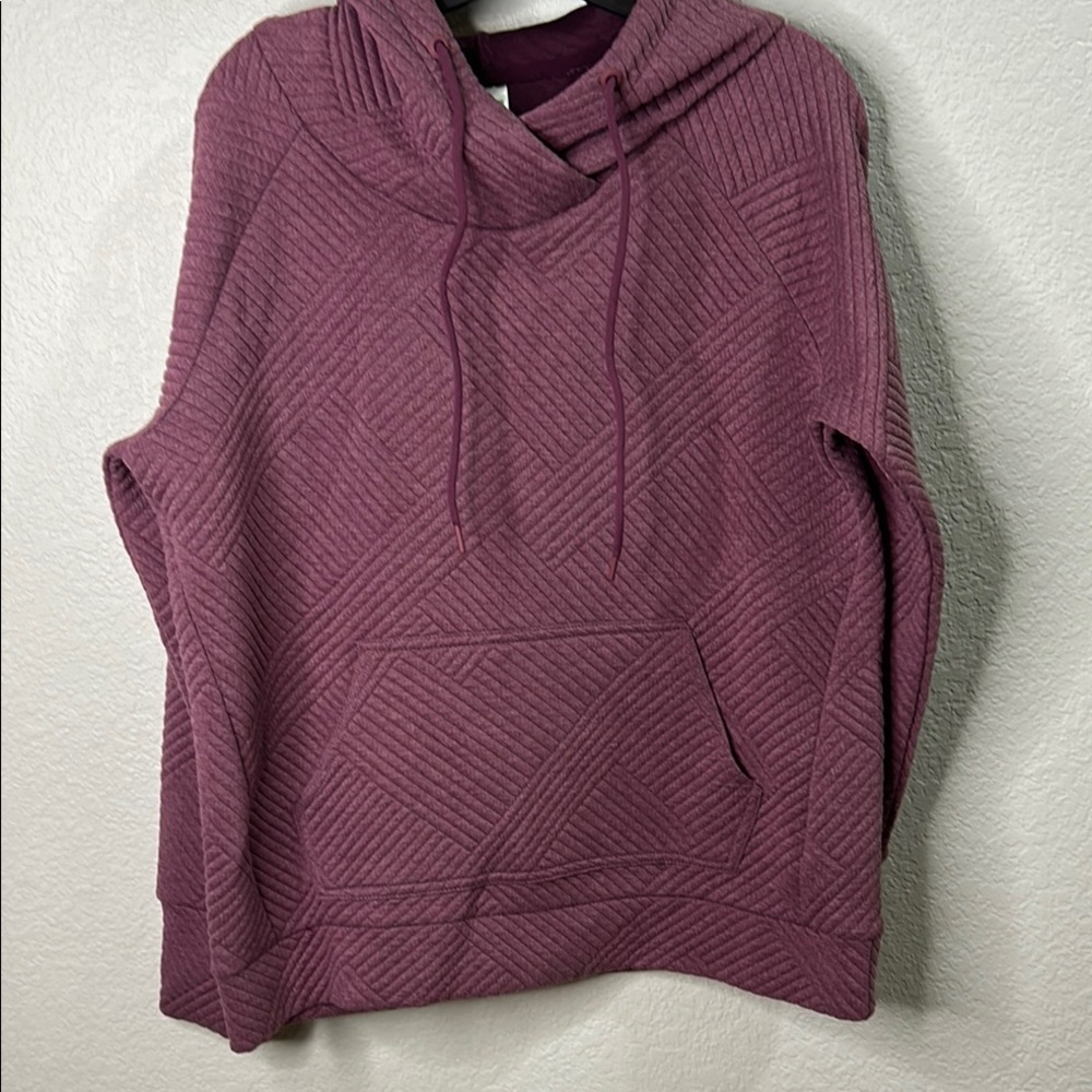Green Tea M Plum Quilted Hoodie